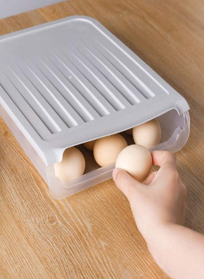 JRM's Auto Scrolling Egg Holder For Refrigerator, Large Capacity 18 Count Transparent Plastic Egg Container For Refrigerator, Stackable Fridge Egg Organizer (18 Egg Storage Auto Roller Container) - Image 1